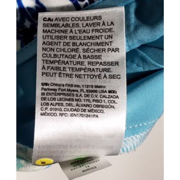 Chico’s 14P Women’s Capri Pants Elastic Waist Wide Leg Floral Print Pockets - Picture 8 of 9